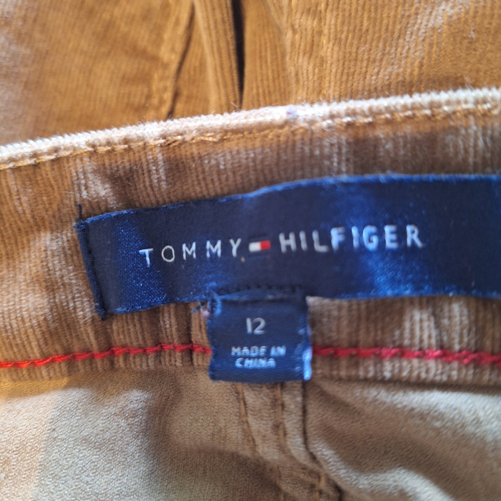 NWOT Tommy Hilfiger Womens Tan Corduroy Pants Tribeca Straight Ankle Size 12 - Picture 4 of 4